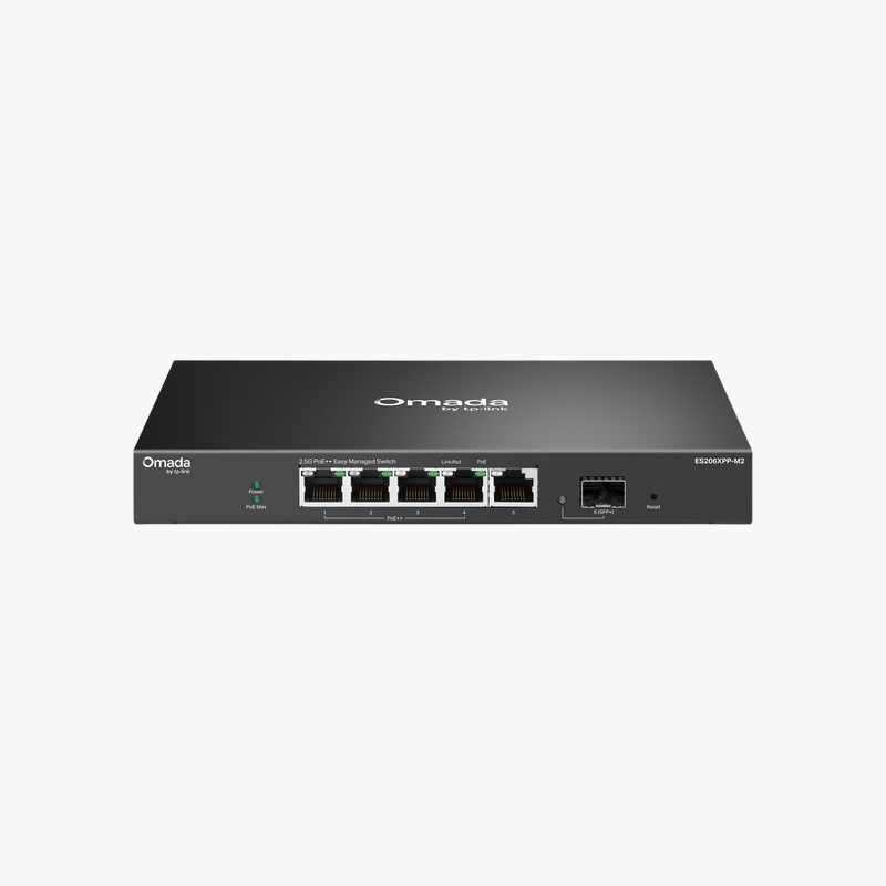 TP-Link-Omada-ES206XPP-M2-6-Port-2.5G-Easy-Managed-Switch-with-4-Port-PoE-ES206XPP-M2-120W-PoE-1x-10G-SFP-1.png TP-Link Omada ES206XPP-M2 6-Port 2.5G Easy Managed Switch with 4-Port PoE++ (ES206XPP-M2) – 120W PoE, 1x 10G SFP+ - Image 1
