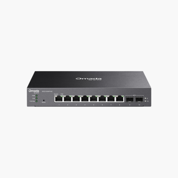 TP-Link Omada SG2210XMP-M2 10-Port 2.5G Smart Switch with 8-Port PoE+ (SG2210XMP-M2) – 160W PoE, 2x 10G SFP+