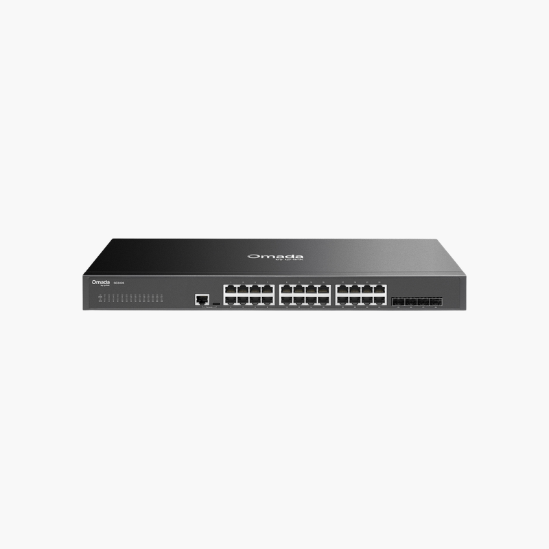 TP-Link-Omada-SG3428-28-Port-Gigabit-L2-Managed-Switch-SG3428-4x-1G-SFP-1.png TP-Link Omada SG3428 28-Port Gigabit L2+ Managed Switch (SG3428) – 4x 1G SFP - Image 1
