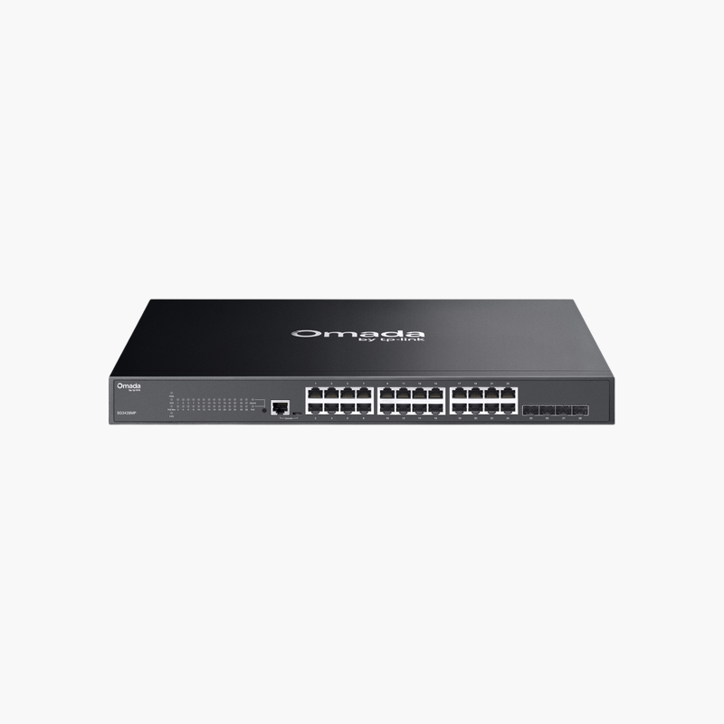 TP-Link-Omada-SG3428MP-28-Port-Gigabit-L2-Managed-Switch-with-24-Port-PoE-SG3428MP-384W-PoE-4x-1G-SFP-1.png TP-Link Omada SG3428MP 28-Port Gigabit L2+ Managed Switch with 24-Port PoE+ (SG3428MP) – 384W PoE, 4x 1G SFP - Image 1