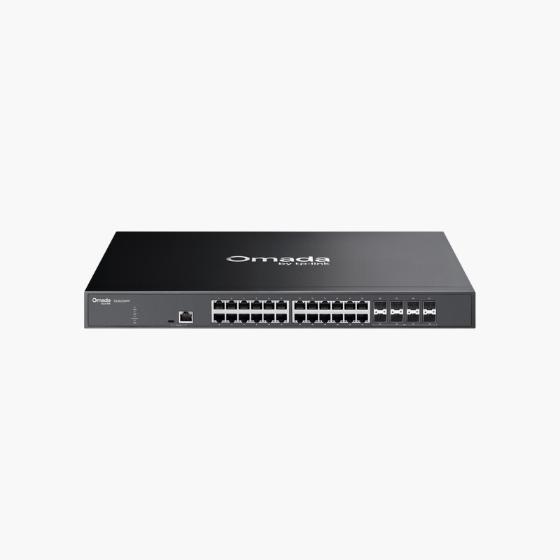 TP-Link-Omada-SX3832MPP-32-Port-10G-L2-Managed-Switch-with-24-Port-PoE-SX3832MPP-770W-PoE-8x-10G-SFP-1.png TP-Link Omada SX3832MPP 32-Port 10G L2+ Managed Switch with 24-Port PoE++ (SX3832MPP) – 770W PoE, 8x 10G SFP+ - Image 1