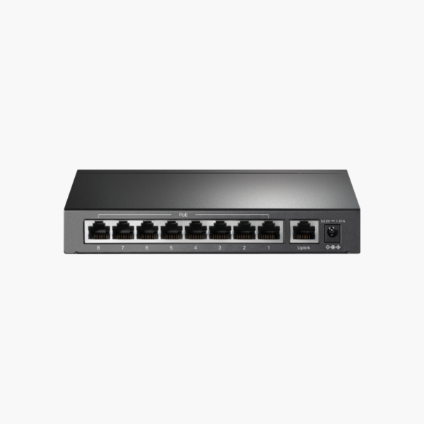 TP-Link TL-SF1009P 9-Port 10/100Mbps Desktop Switch with 8-Port PoE+ (TL-SF1009P) – 8x PoE+, Unmanaged
