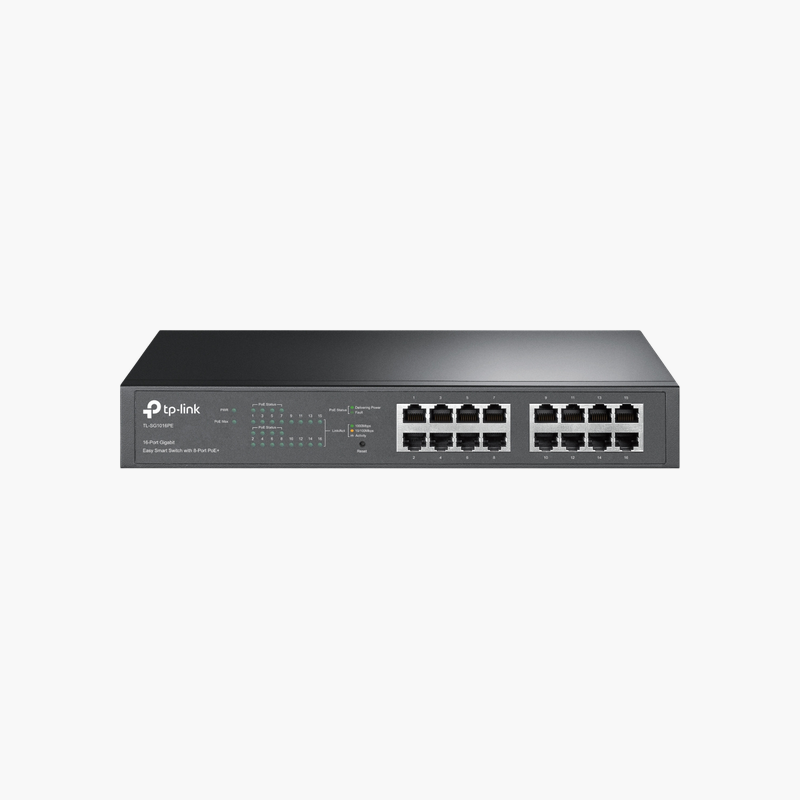 TP-Link-TL-SG1016PE-16-Port-Gigabit-Easy-Smart-Switch-with-8-Port-PoE-TL-SG1016PE-110W-PoE-1.png TP-Link TL-SG1016PE 16-Port Gigabit Easy Smart Switch with 8-Port PoE+ (TL-SG1016PE) – 110W PoE - Image 1