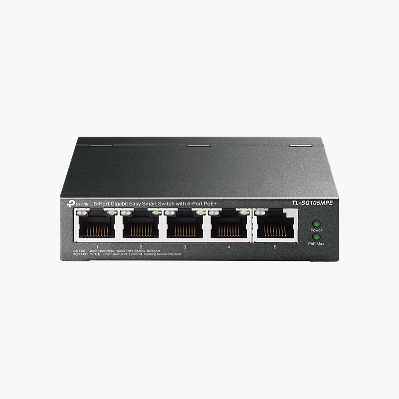 TP-Link-TL-SG105MPE-5-Port-Gigabit-Easy-Smart-Switch-with-4-Port-PoE-TL-SG105MPE-120W-PoE-1.png TP-Link TL-SG105MPE 5-Port Gigabit Easy Smart Switch with 4-Port PoE+ (TL-SG105MPE) – 120W PoE - Image 1