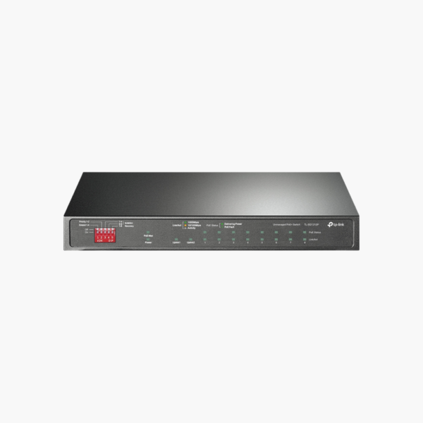 TP-Link TL-SG1210P 10-Port Gigabit Desktop Switch with 8-Port PoE+ (TL-SG1210P) – 63W PoE, 1x 1G SFP, Unmanaged