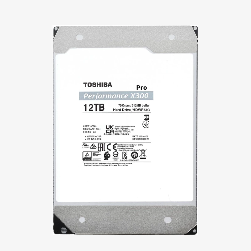 Toshiba X300 Pro 12TB Hard Drive (HDWR51CXZSTB) Toshiba X300 Pro 12TB Hard Drive (HDWR51CXZSTB) — 300 TB/Year CMR for Workstations & Creators - Image 1
