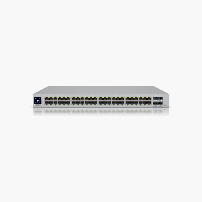 Ubiquiti-UniFi-Switch-Pro-48-USW-Pro-48-USW-PRO-48-4x-10G-SFP-Layer-3-Managed-1.png Ubiquiti UniFi Switch Pro 48 (USW-Pro-48) (USW-PRO-48) – 4x 10G SFP+, Layer 3 Managed - Image 1