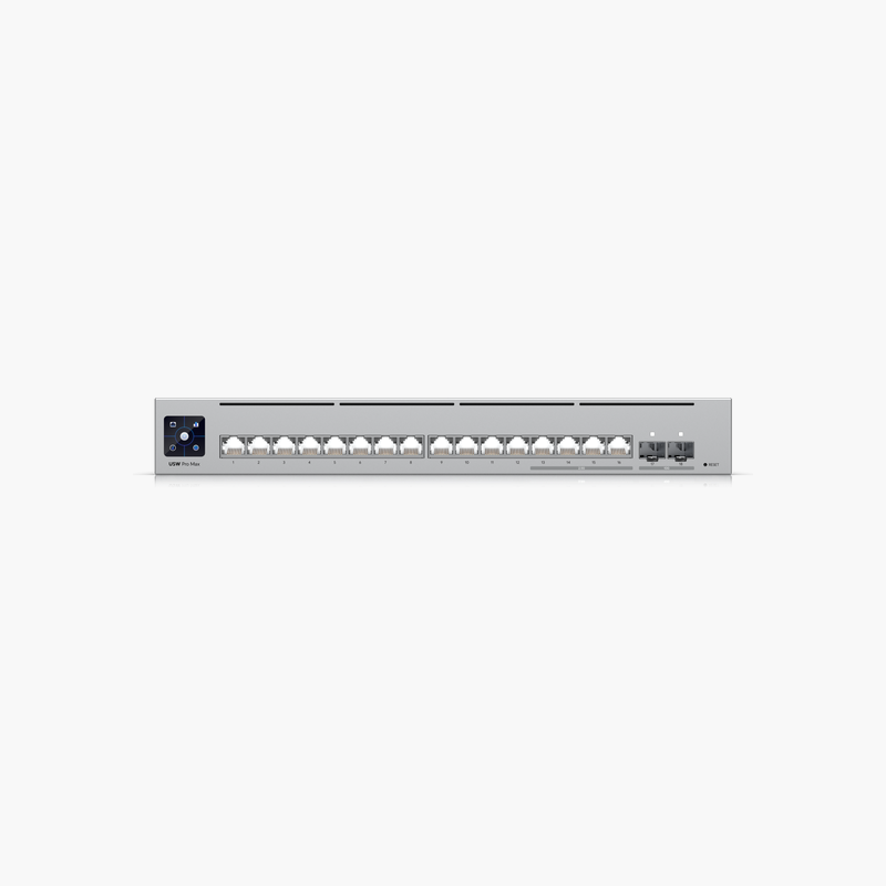 Ubiquiti-UniFi-Switch-Pro-Max-16-USW-Pro-Max-16-UBSWPROMAX16-2x-10G-SFP-Layer-3-Managed-1.png Ubiquiti UniFi Switch Pro Max 16 (USW-Pro-Max-16) (UBSWPROMAX16) – 2x 10G SFP+, Layer 3 Managed - Image 1