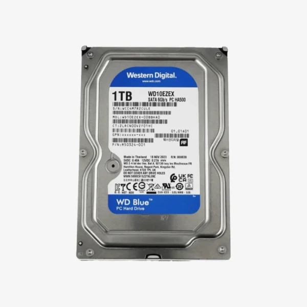 WD Blue 1TB PC Desktop Hard Drive (WD10EZEX) — 7200 RPM, 64MB Cache, CMR