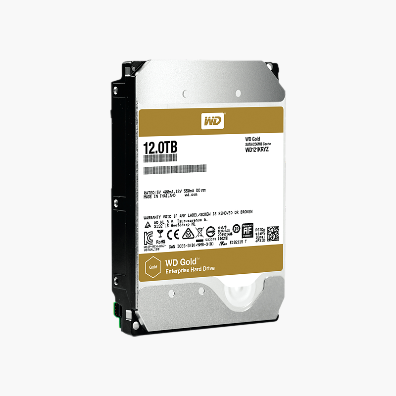 WD Gold 12TB Enterprise Hard Drive (WD122KRYZ) – SATA 6Gb/s, 7200 RPM, 512MB Cache, CMR WD Gold 12TB Enterprise Hard Drive (WD122KRYZ)