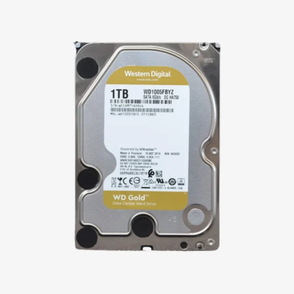 WD Gold 1TB Enterprise Class Hard Drive (WD1005FBYZ) — 7200 RPM Class, 128MB Cache, CMR