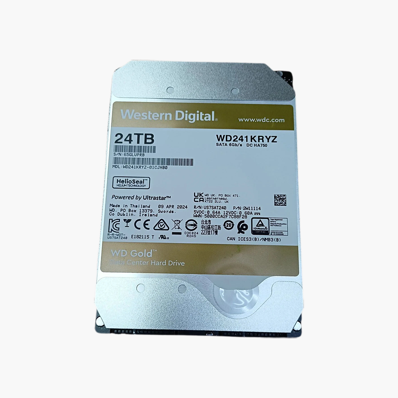 WD Gold 24TB Enterprise Hard Drive (WD242KRYZ) – SATA 6Gb/s, 7200 RPM, 512MB Cache, CMR WD Gold 24TB Enterprise Hard Drive (WD242KRYZ)