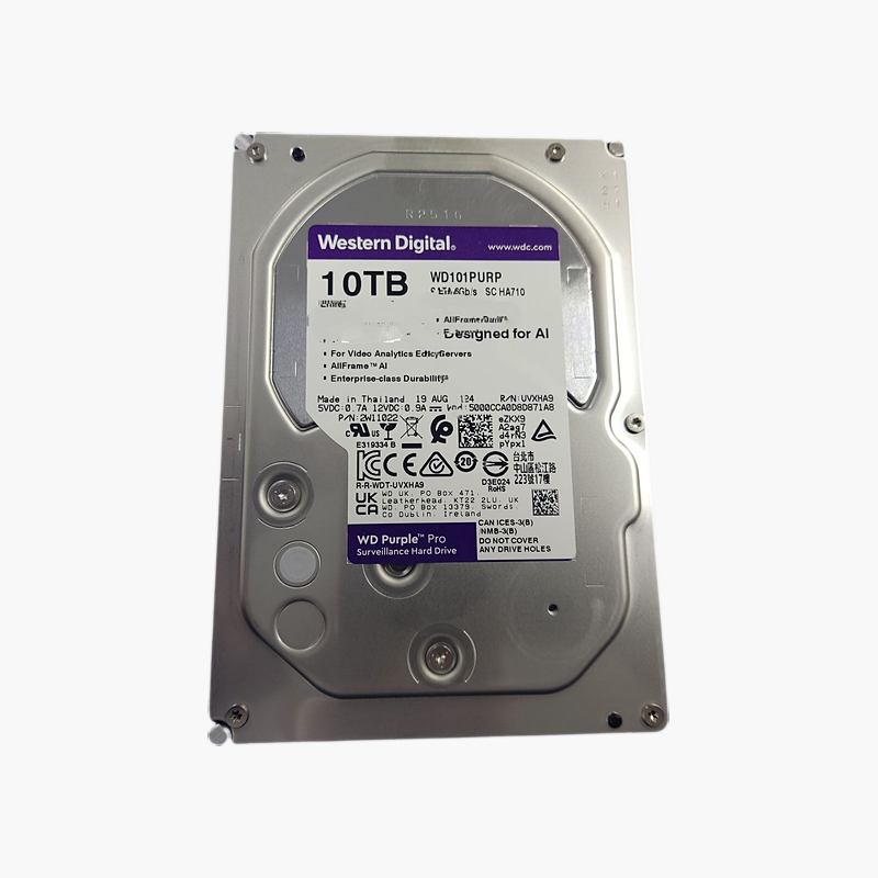 WD Purple Pro 10TB Surveillance Hard Drive (WD101PURP) – SATA 6Gb/s, 7200 RPM, 256MB Cache, CMR – 4-Pack WD Purple Pro 10TB Surveillance Hard Drive (WD101PURP)