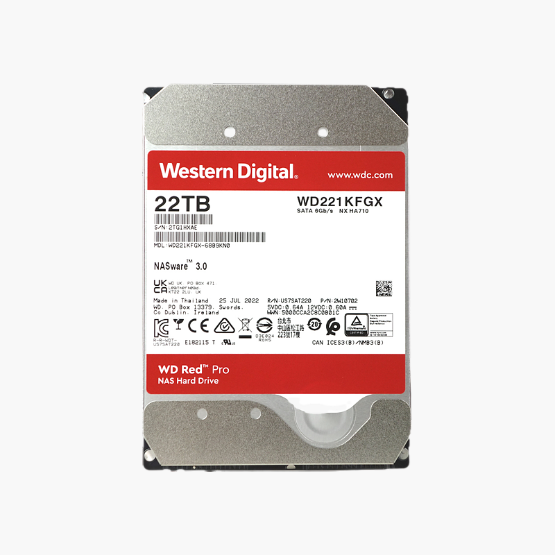 WD Red Pro 22TB NAS Hard Drive (WD221KFGX) – SATA 6Gb/s, 7200 RPM, 512MB Cache, CMR – 4-Pack WD Red Pro 22TB NAS Hard Drive (WD221KFGX)
